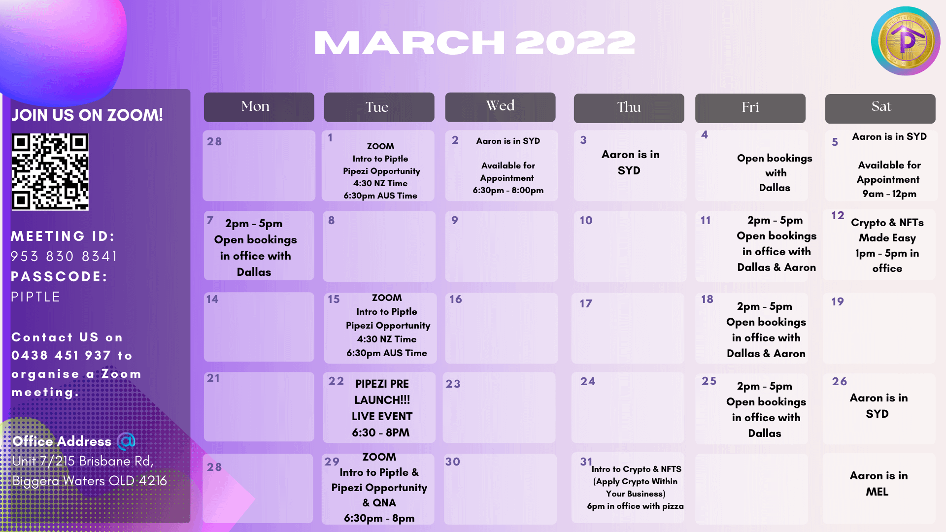 March Calendar 2022